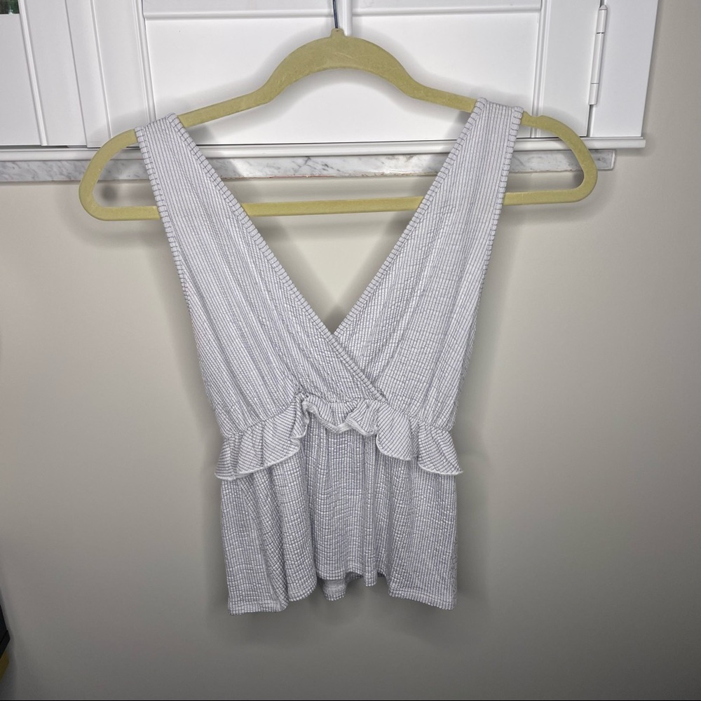Caution To The Wind Striped Peplum Top